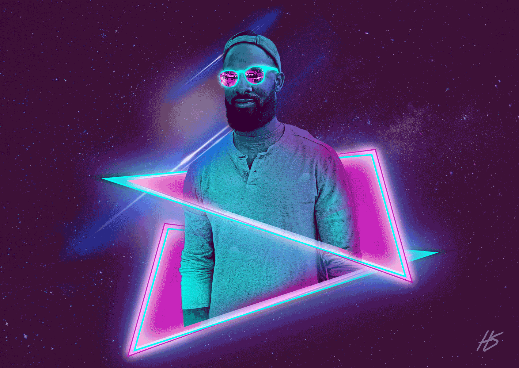 Outrun Photo Manipulation / GIF