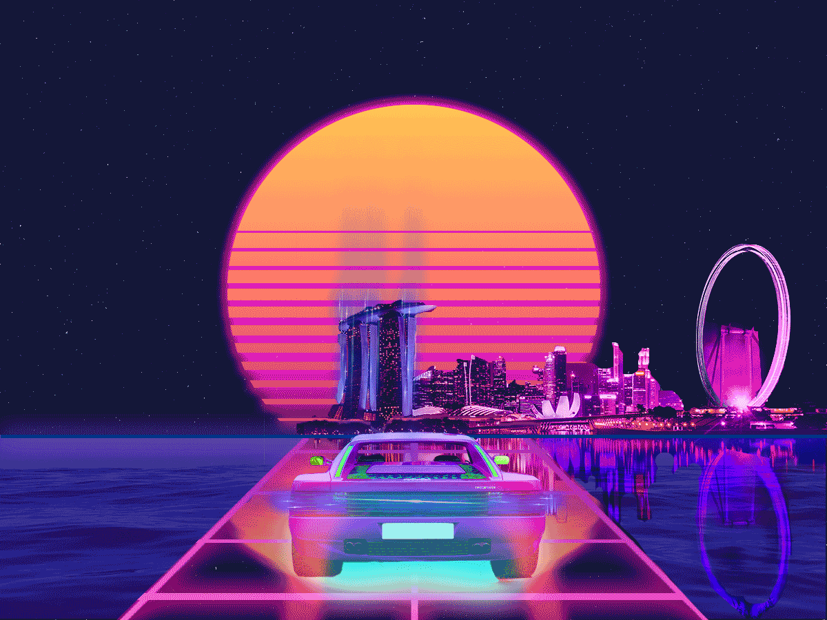 Outrun Photo Manipulation / GIF